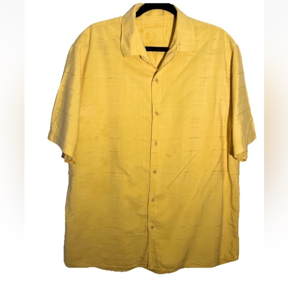 Tommy Bahama Other - Tommy Bahama Mens Silk & Cotton Blend Yellow Shirt Hawaiian Tropical Size L